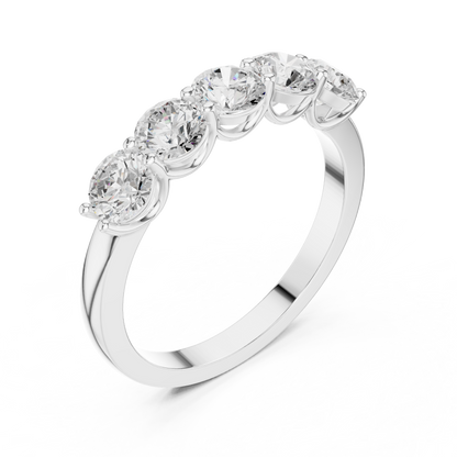 Round Cut Lab Grown Diamond Ring in Silver