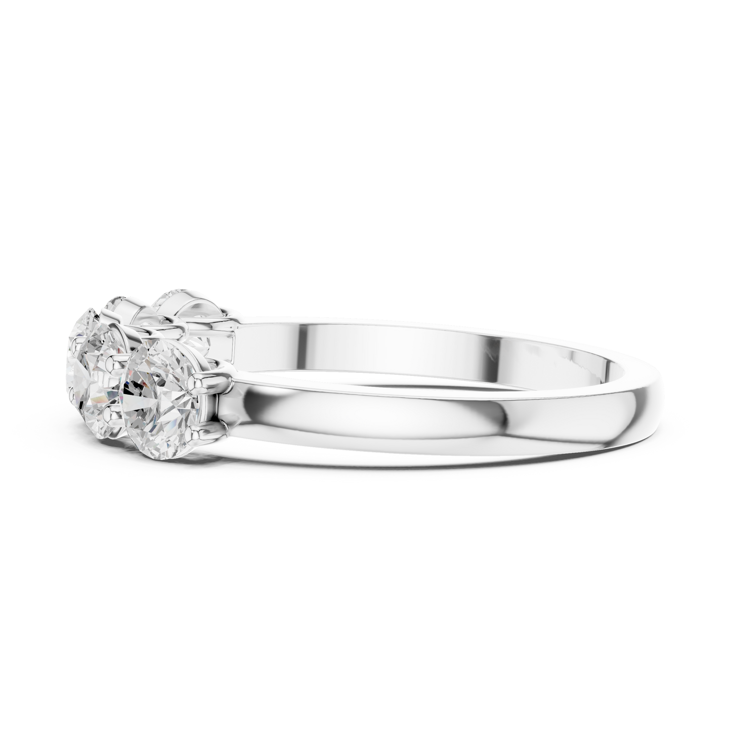 Round Cut Lab Grown Diamond Ring in White Gold