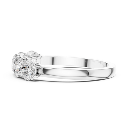 Round Cut Lab Grown Diamond Ring in Silver