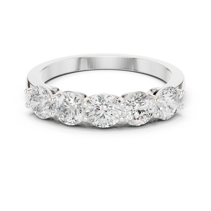 Round Cut Lab Grown Diamond Ring in White Gold
