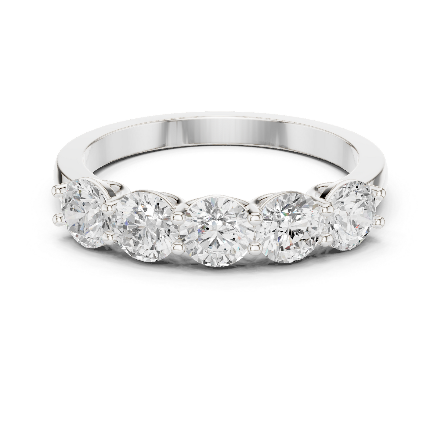 Round Cut Lab Grown Diamond Ring in Silver