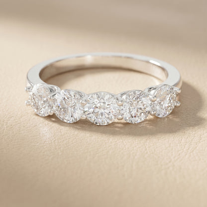 Round Cut Lab Grown Diamond Ring in Platinum