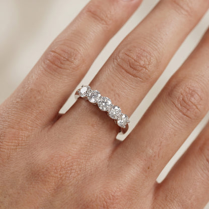Round Cut Lab Grown Diamond Ring in Silver
