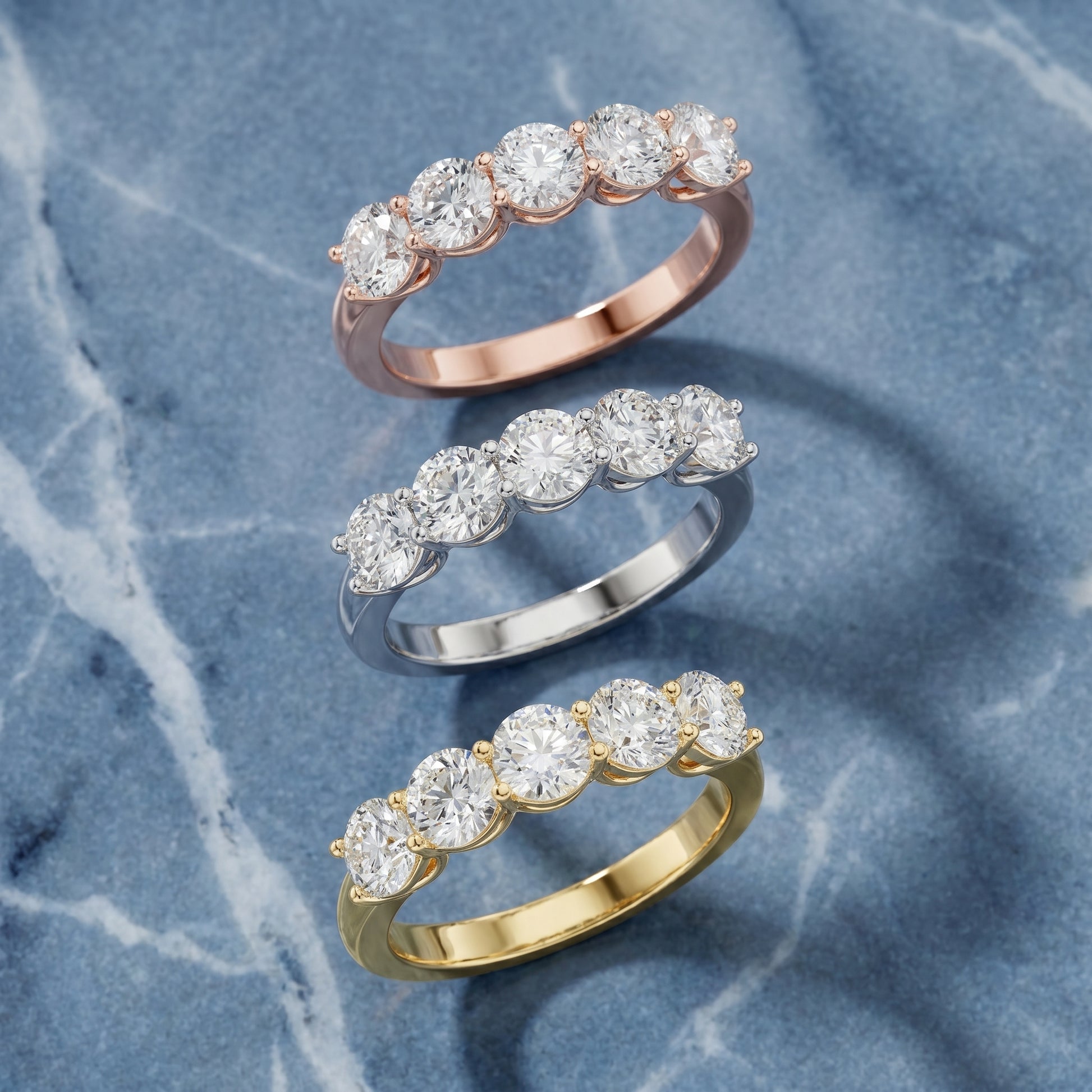 Round Cut Lab Grown Diamond Ring in Yellow Gold