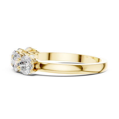 Round Cut Lab Grown Diamond Ring in Yellow Gold