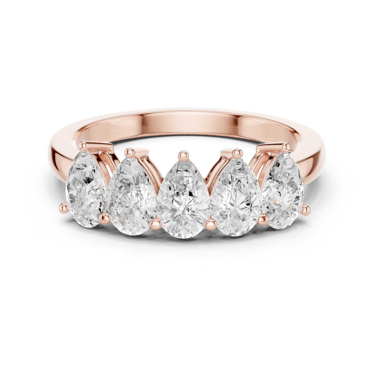 Pear Cut Lab Grown Diamond Ring in Rose Gold
