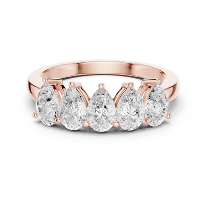 Pear Cut Lab Grown Diamond Ring in Rose Gold