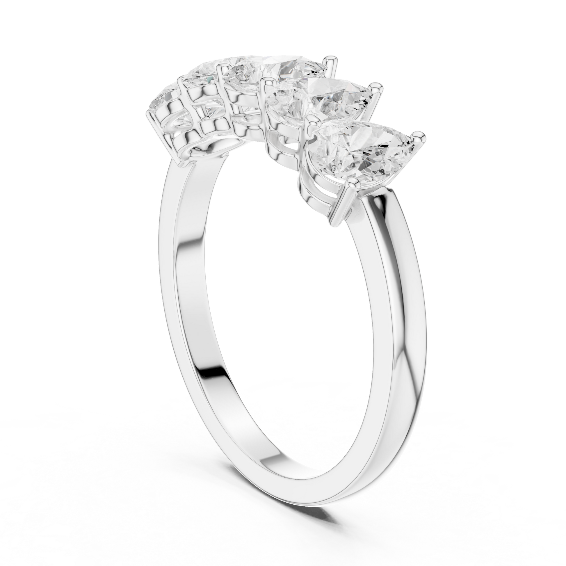 Pear Cut Lab Grown Diamond Ring in White Gold