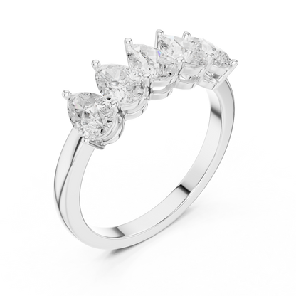 Pear Cut Lab Grown Diamond Ring in Platinum