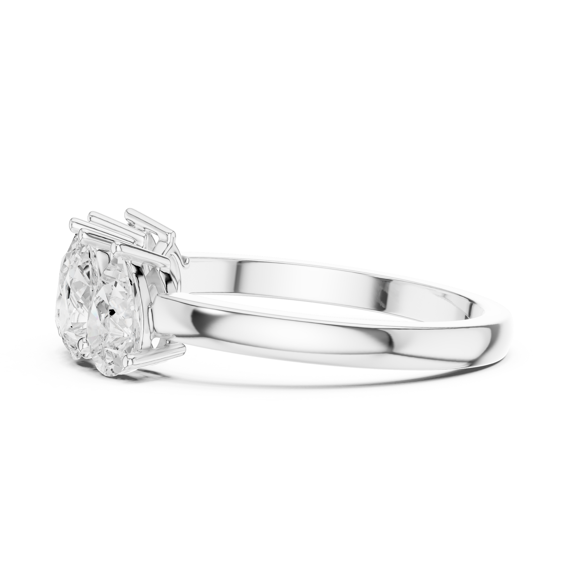 Pear Cut Lab Grown Diamond Ring in Silver