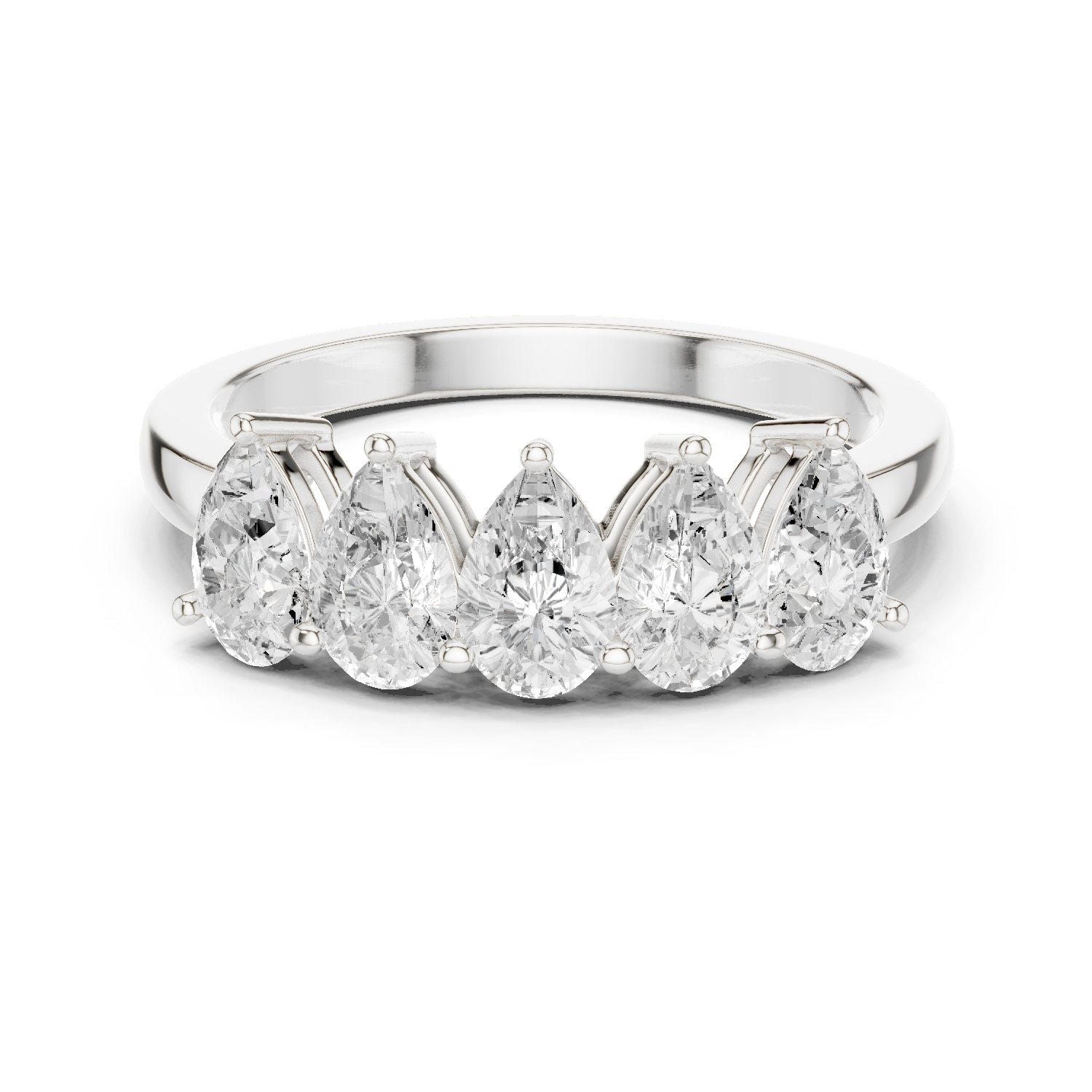 Pear Cut Lab Grown Diamond Ring in White Gold