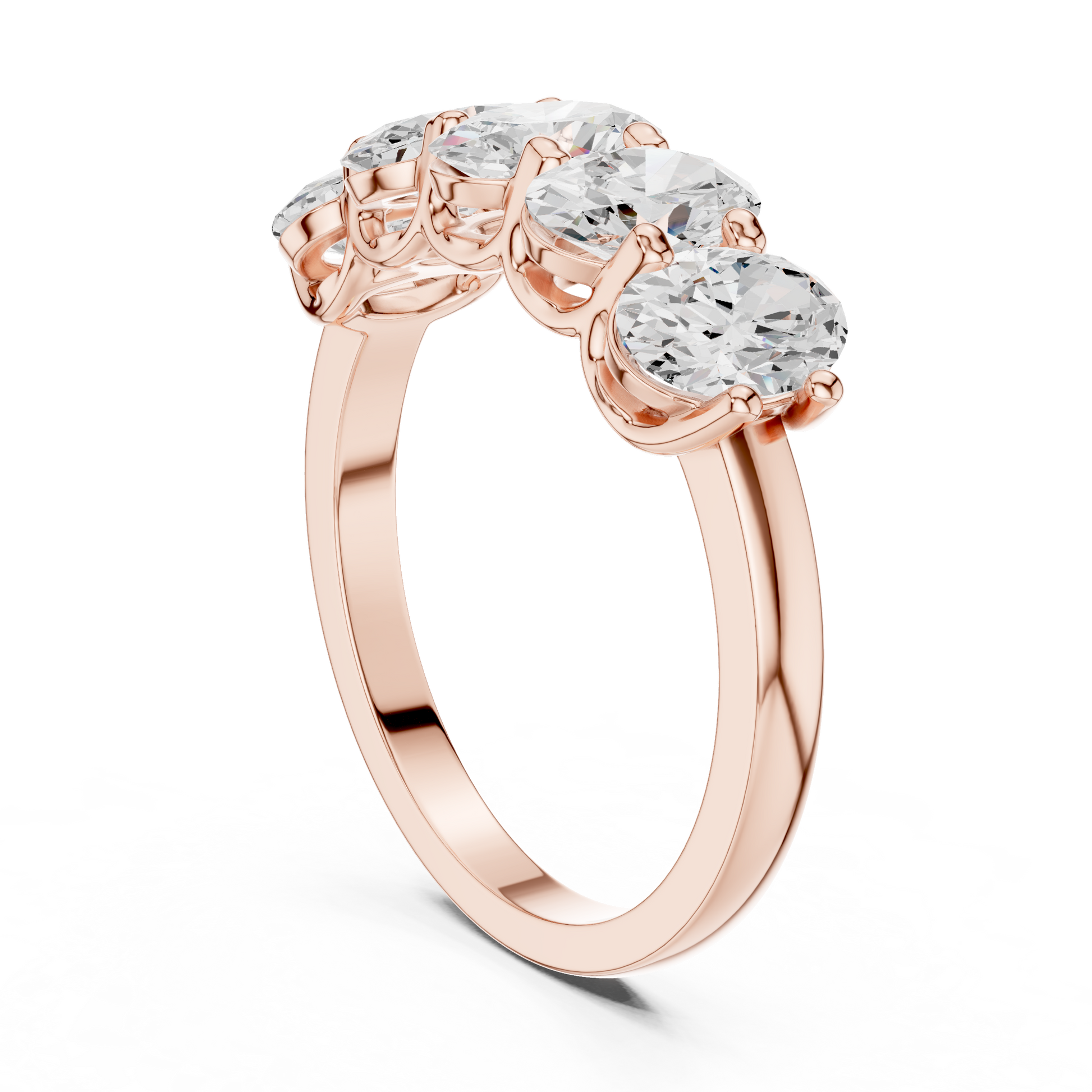 Oval Cut Lab Grown Diamond Ring in Rose Gold