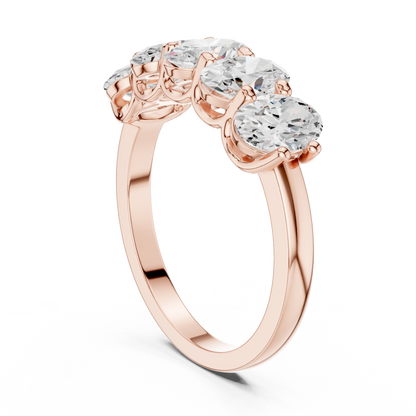 Oval Cut Lab Grown Diamond Ring in Rose Gold