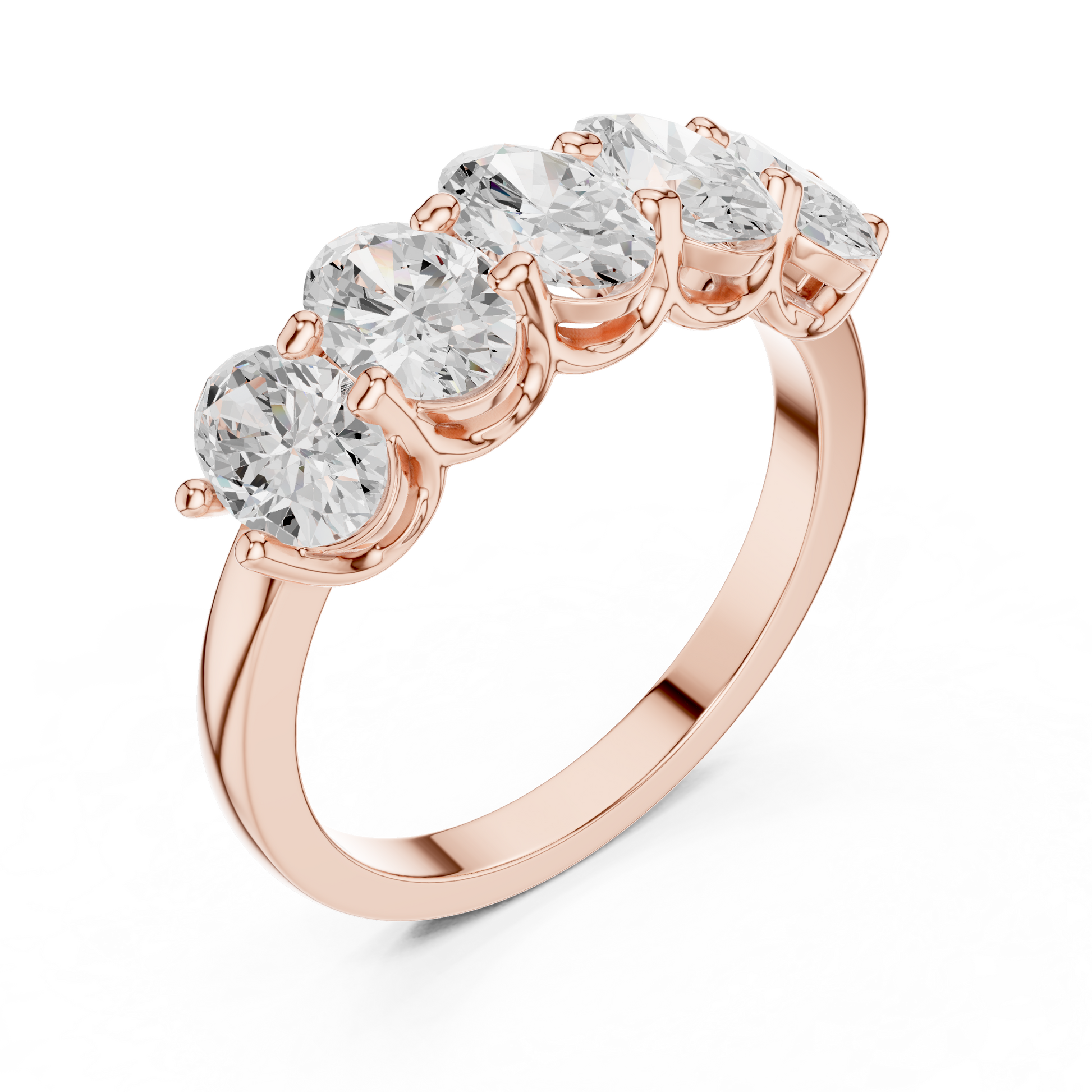 Oval Cut Lab Grown Diamond Ring in Rose Gold