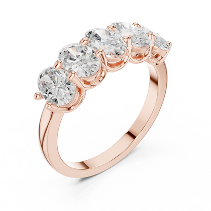 Oval Cut Lab Grown Diamond Ring in Rose Gold