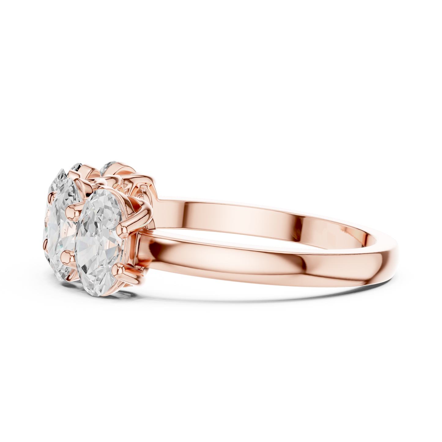 Oval Cut Lab Grown Diamond Ring in Rose Gold