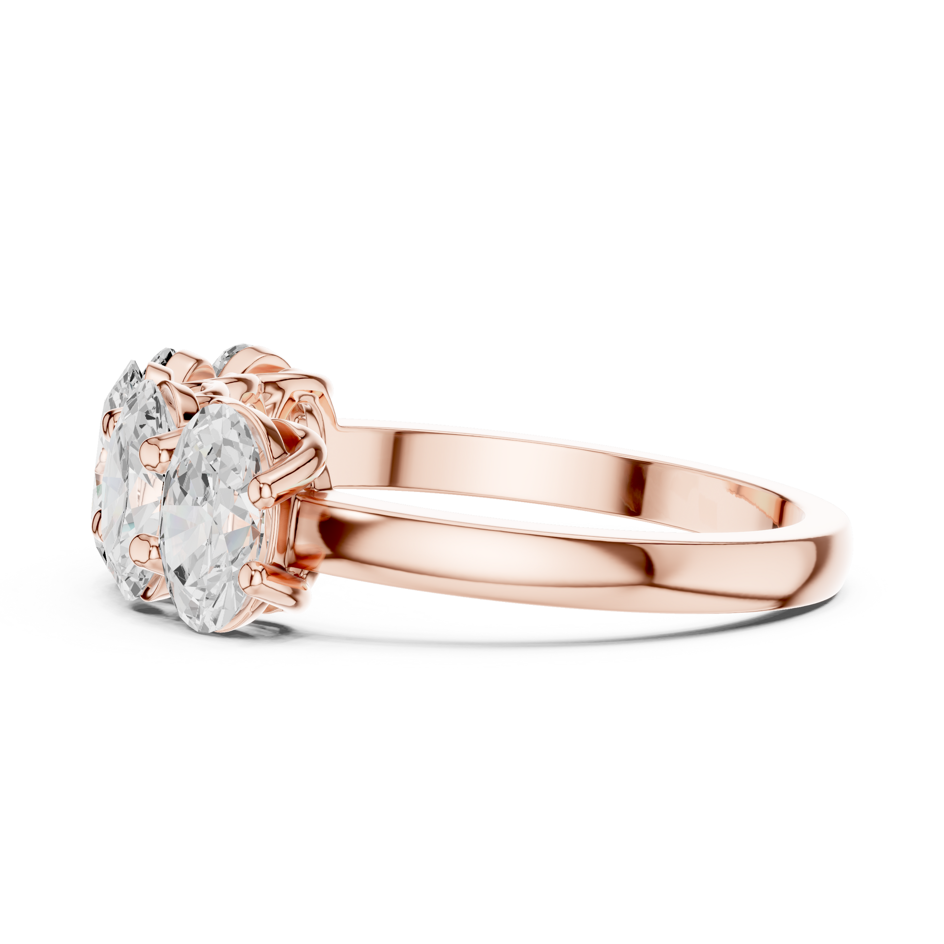 Oval Cut Lab Grown Diamond Ring in Rose Gold