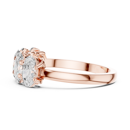 Oval Cut Lab Grown Diamond Ring in Rose Gold