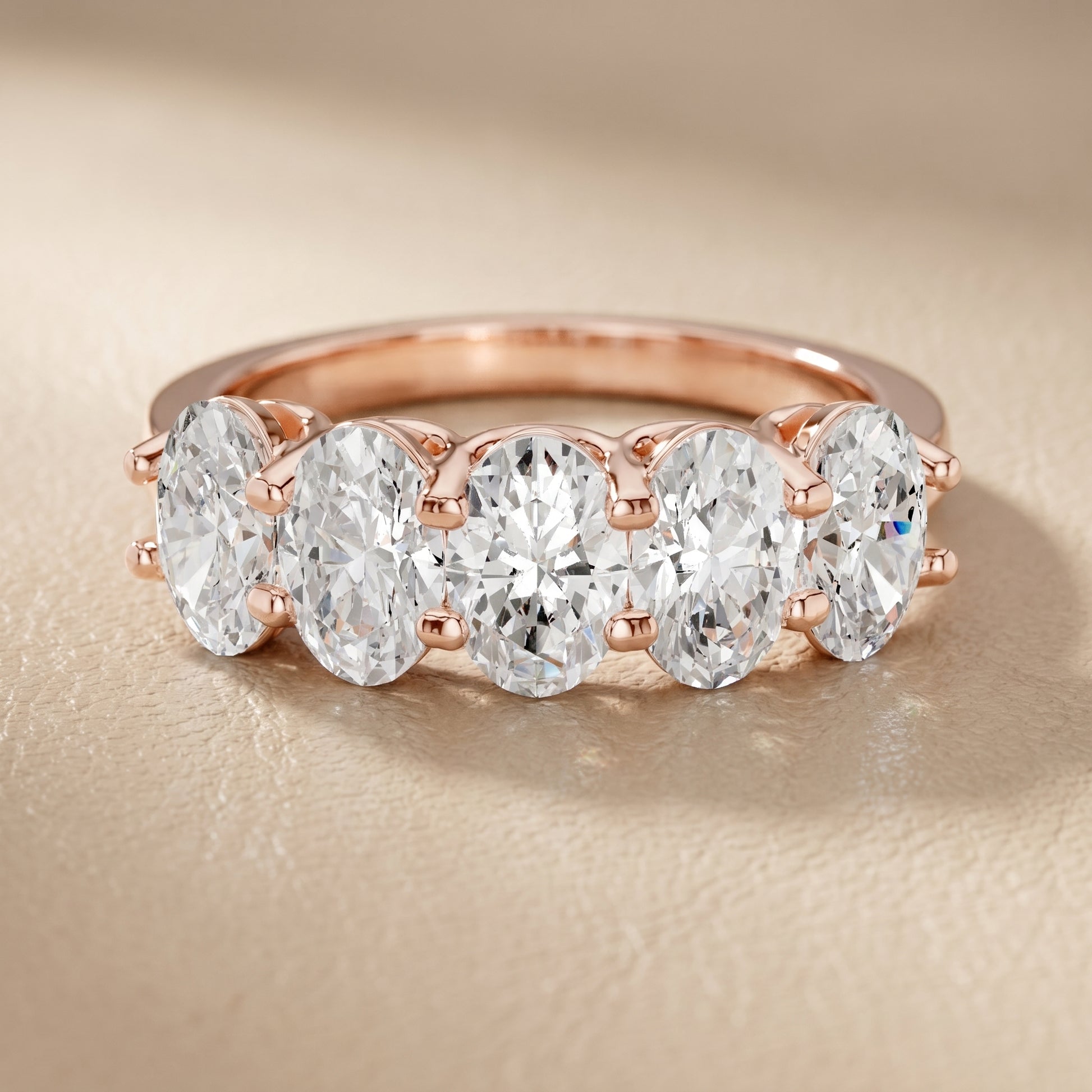 Oval Cut Lab Grown Diamond Ring in Rose Gold