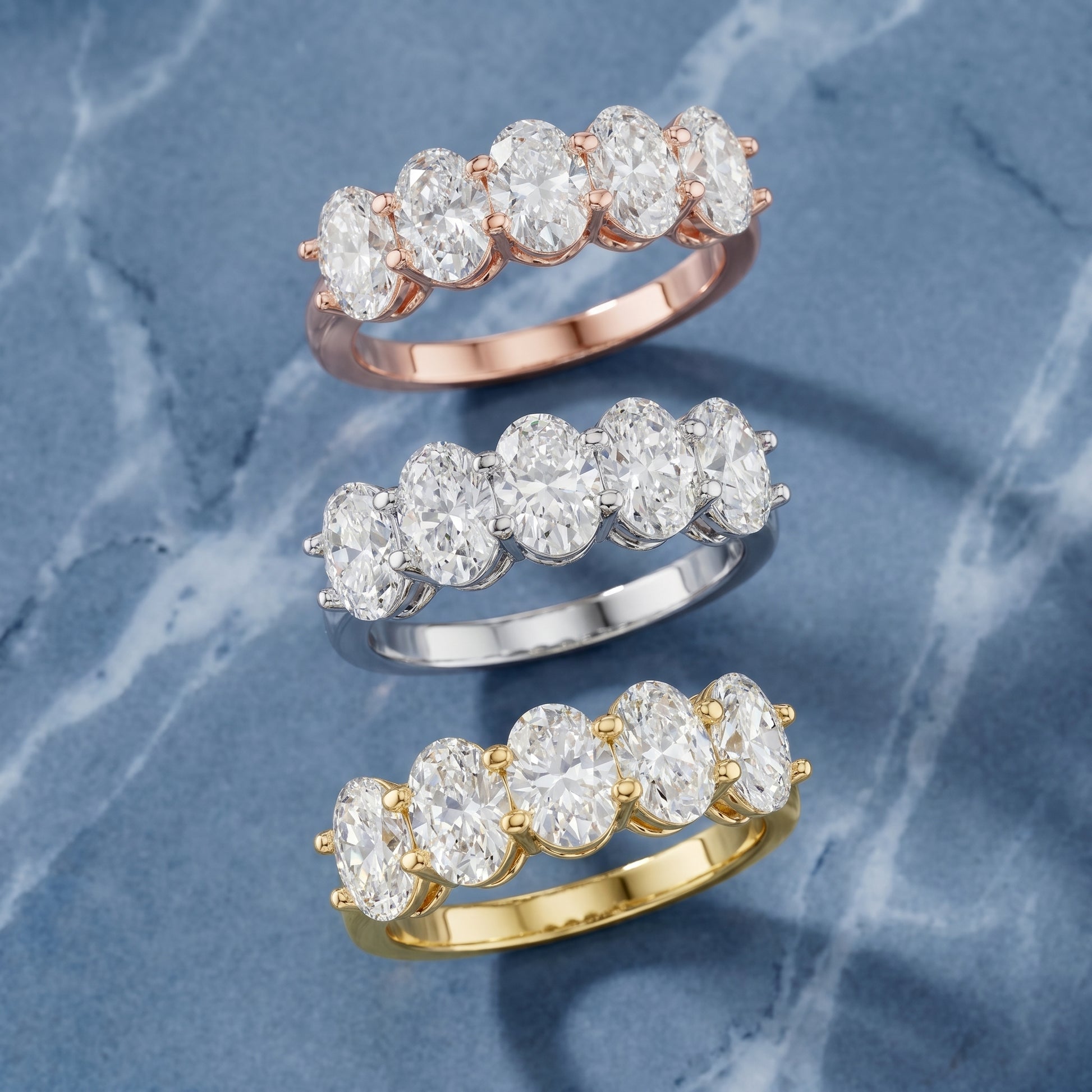 Oval Cut Lab Grown Diamond Ring in White Gold