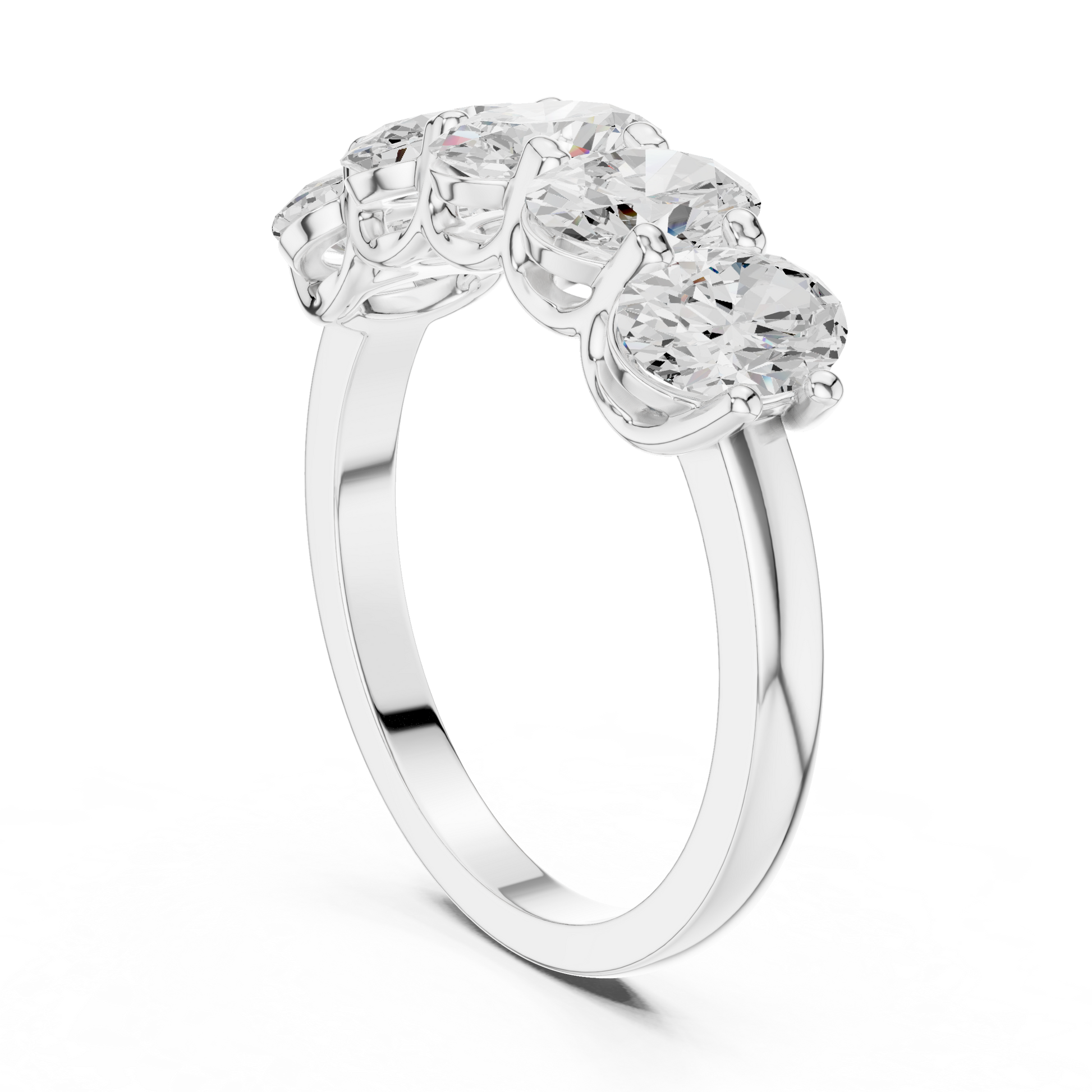 Oval Cut Lab Grown Diamond Ring in Silver
