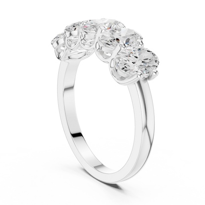 Oval Cut Lab Grown Diamond Ring in Silver
