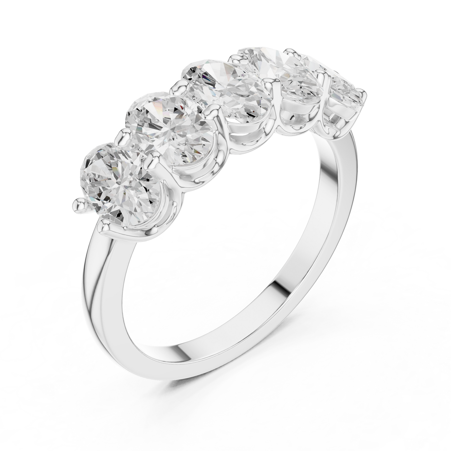 Oval Cut Lab Grown Diamond Ring in Silver