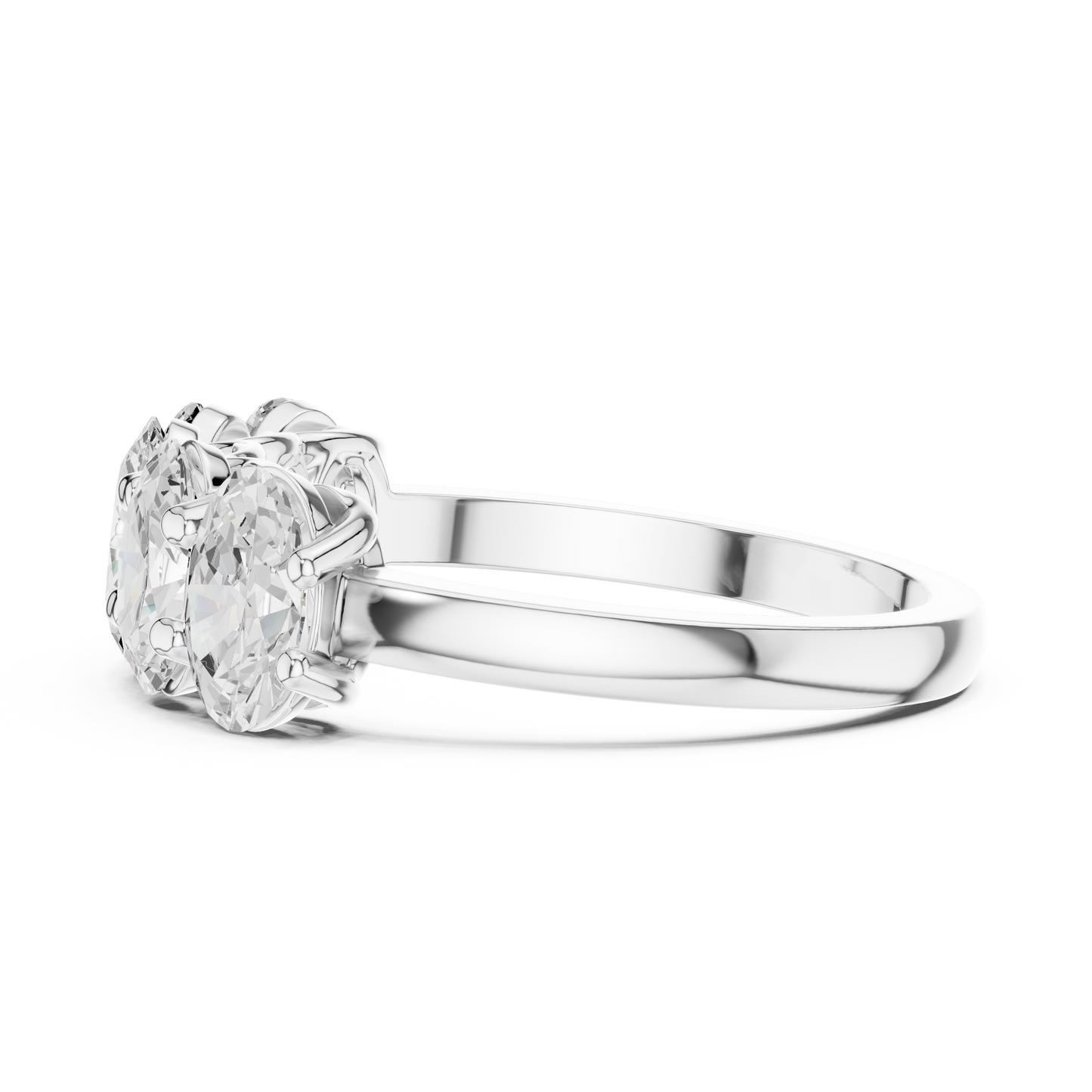 Oval Cut Lab Grown Diamond Ring in Platinum