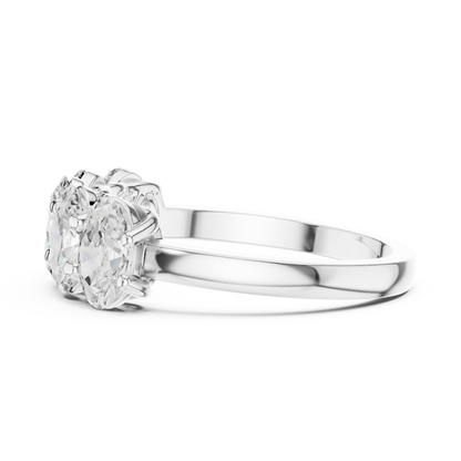 Oval Cut Lab Grown Diamond Ring in Platinum
