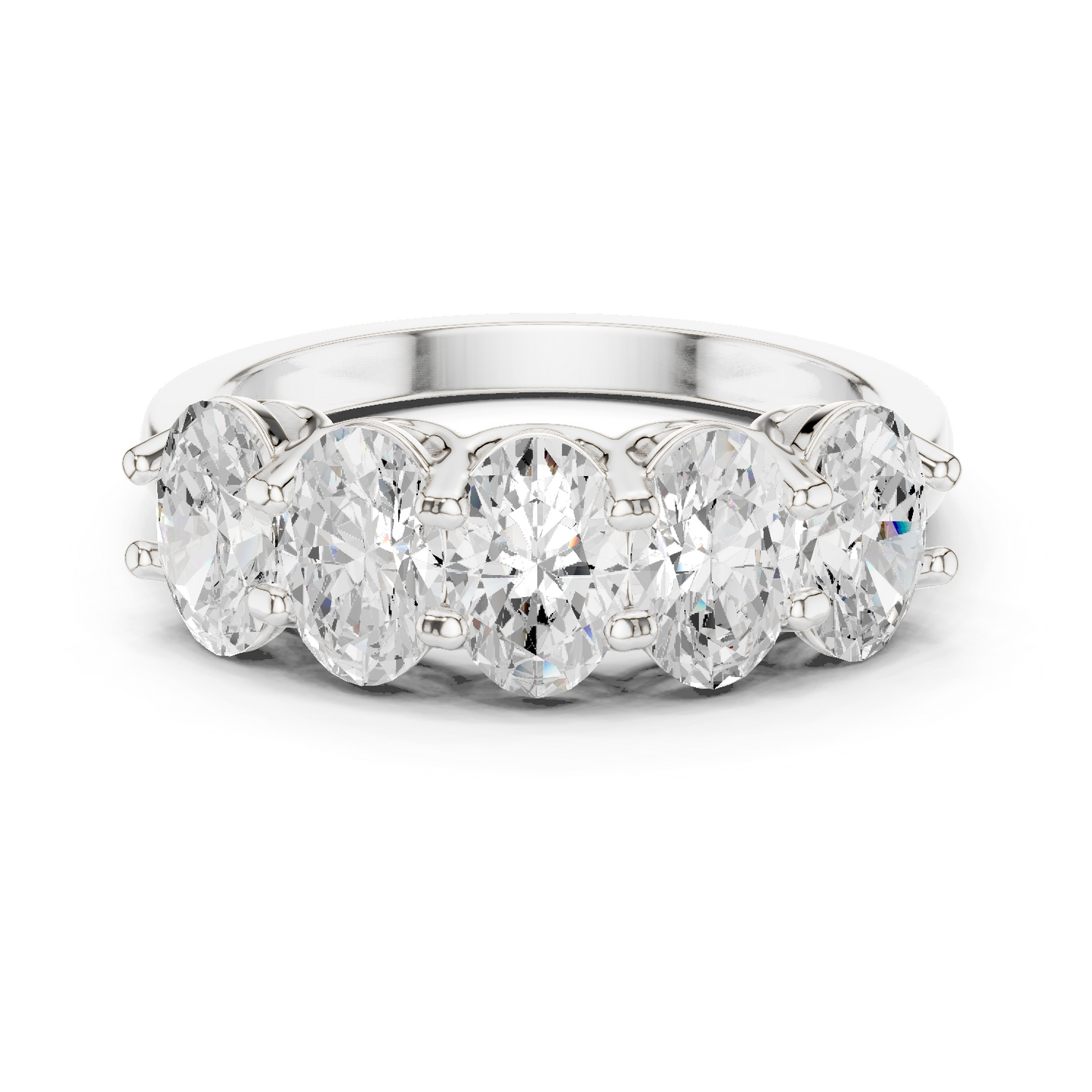 Oval Cut Lab Grown Diamond Ring in White Gold