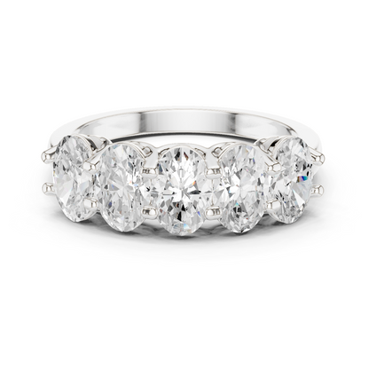 Oval Cut Lab Grown Diamond Ring in White Gold