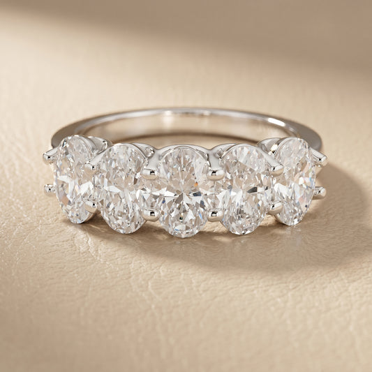 Oval Cut Lab Grown Diamond Ring in White Gold