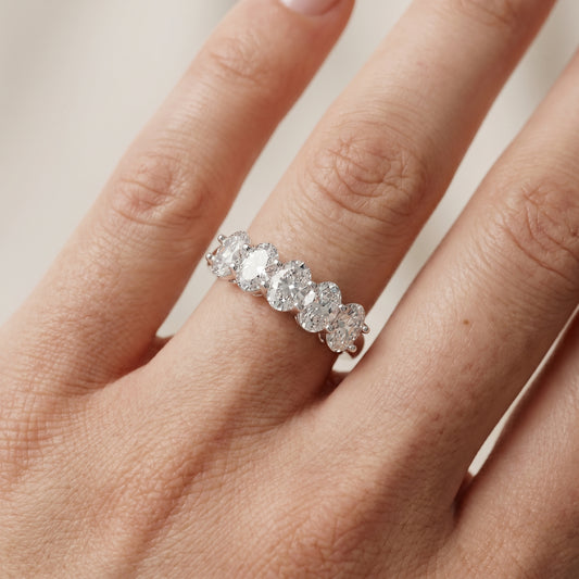 Oval Cut Lab Grown Diamond Ring in White Gold