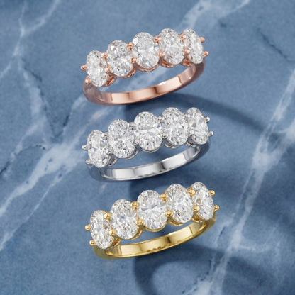 Oval Cut Lab Grown Diamond Ring in Yellow Gold