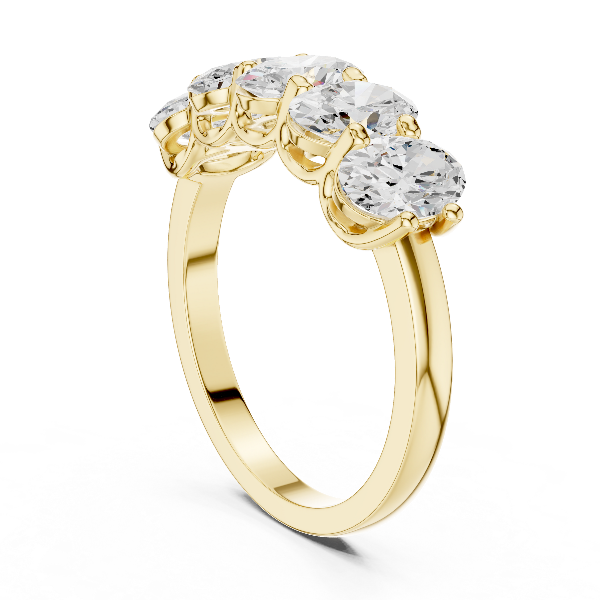 Oval Cut Lab Grown Diamond Ring in Yellow Gold