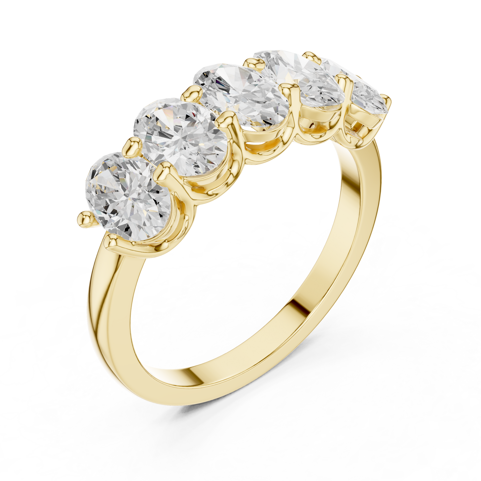 Oval Cut Lab Grown Diamond Ring in Yellow Gold