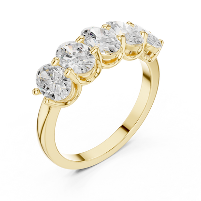 Oval Cut Lab Grown Diamond Ring in Yellow Gold