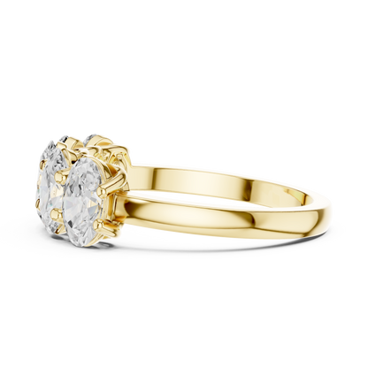 Oval Cut Lab Grown Diamond Ring in Yellow Gold