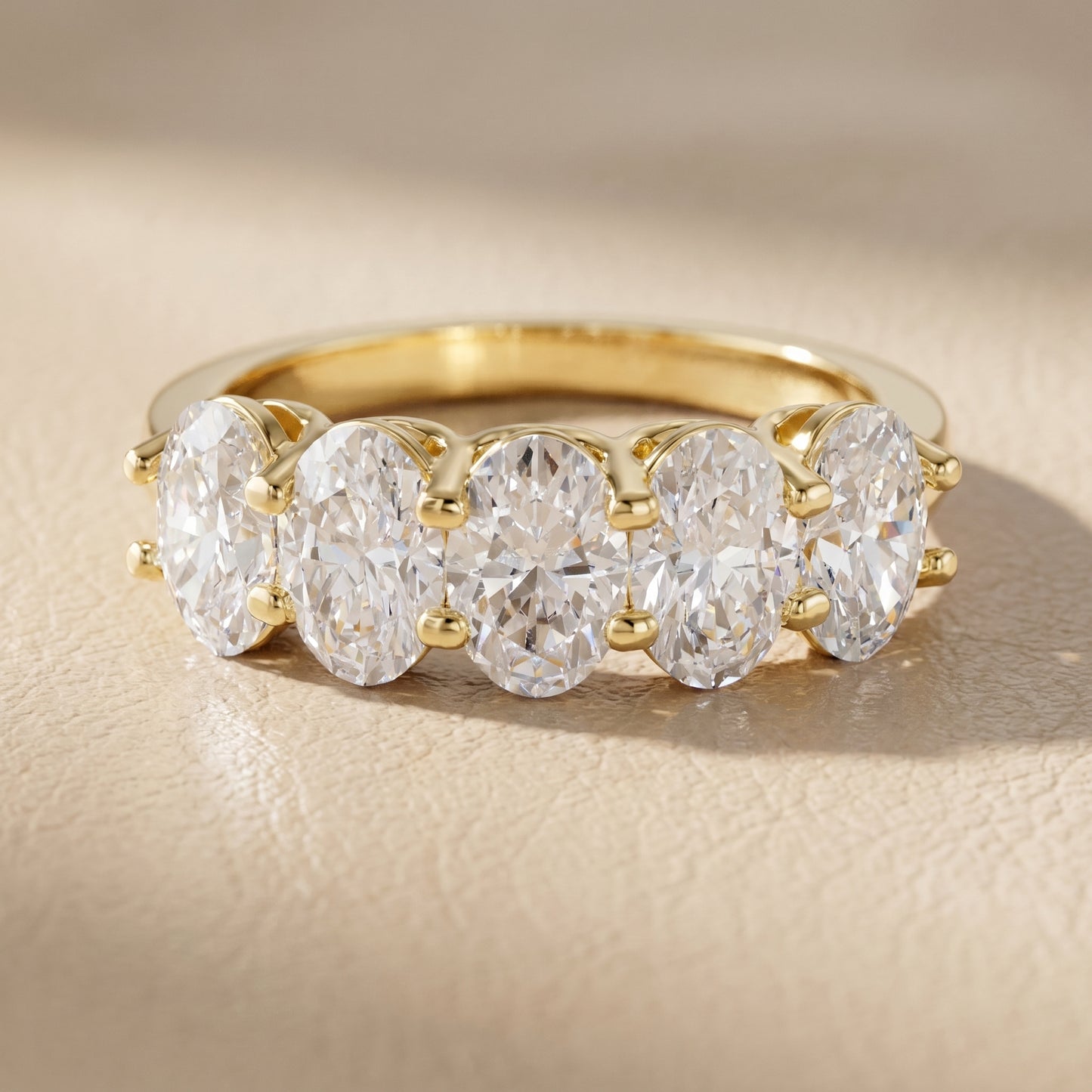 Oval Cut Lab Grown Diamond Ring in Yellow Gold