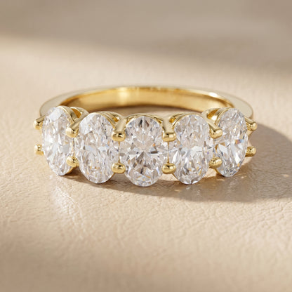 Oval Cut Lab Grown Diamond Ring in Yellow Gold