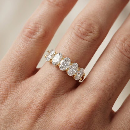 Oval Cut Lab Grown Diamond Ring in Yellow Gold