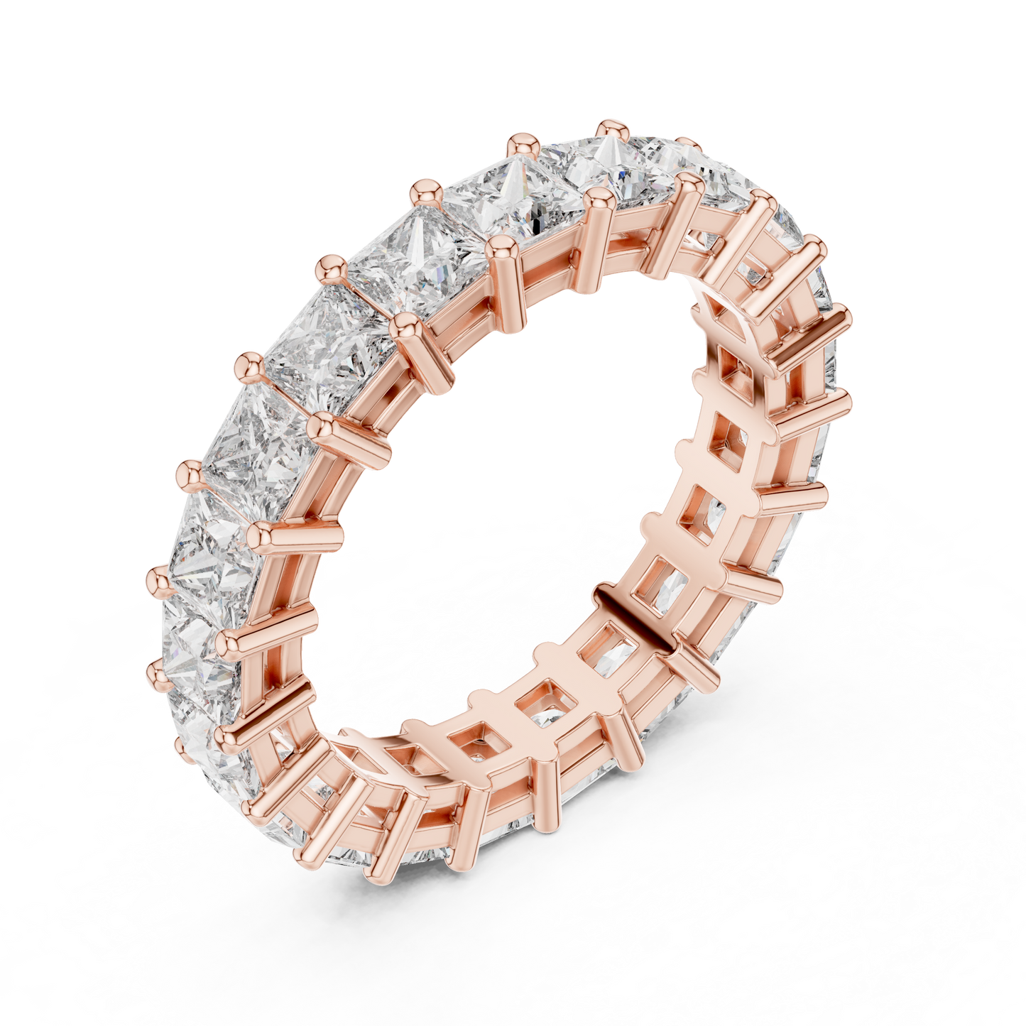 Princess Cut Lab Grown Diamond Ring in Rose Gold