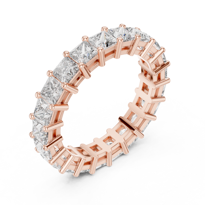 Princess Cut Lab Grown Diamond Ring in Rose Gold