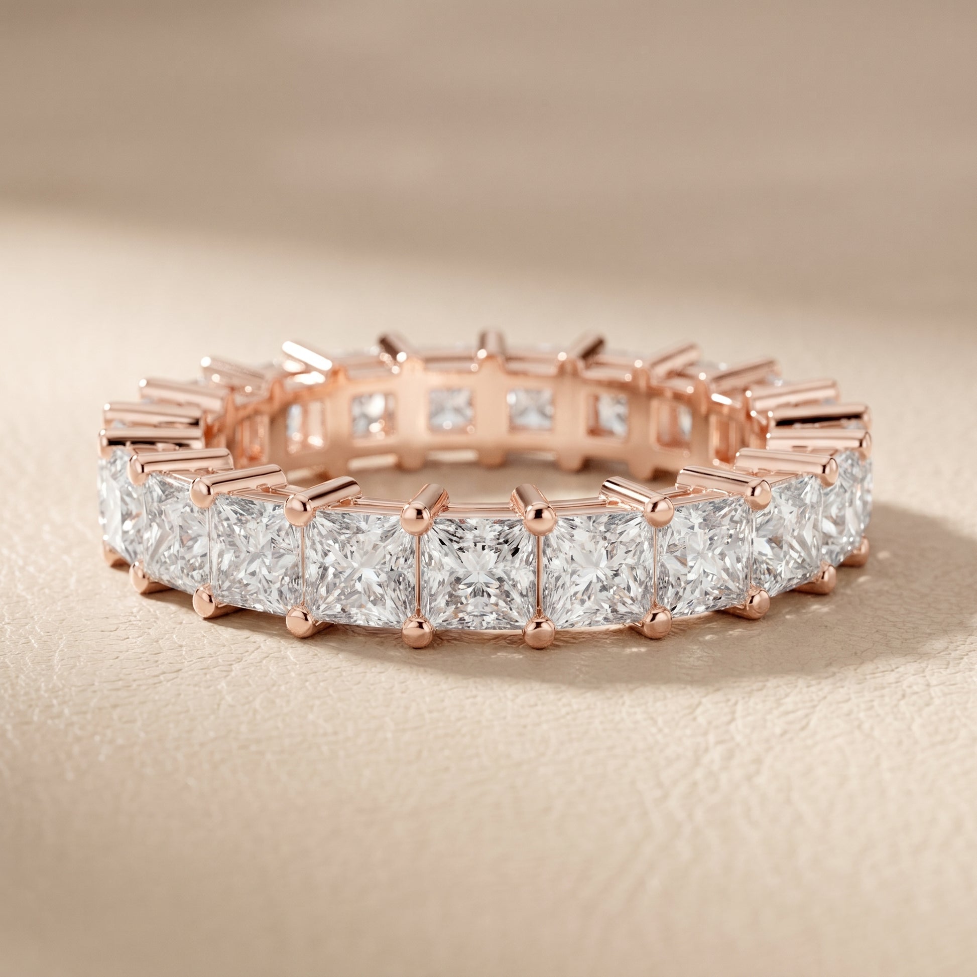 Princess Cut Lab Grown Diamond Ring in Rose Gold