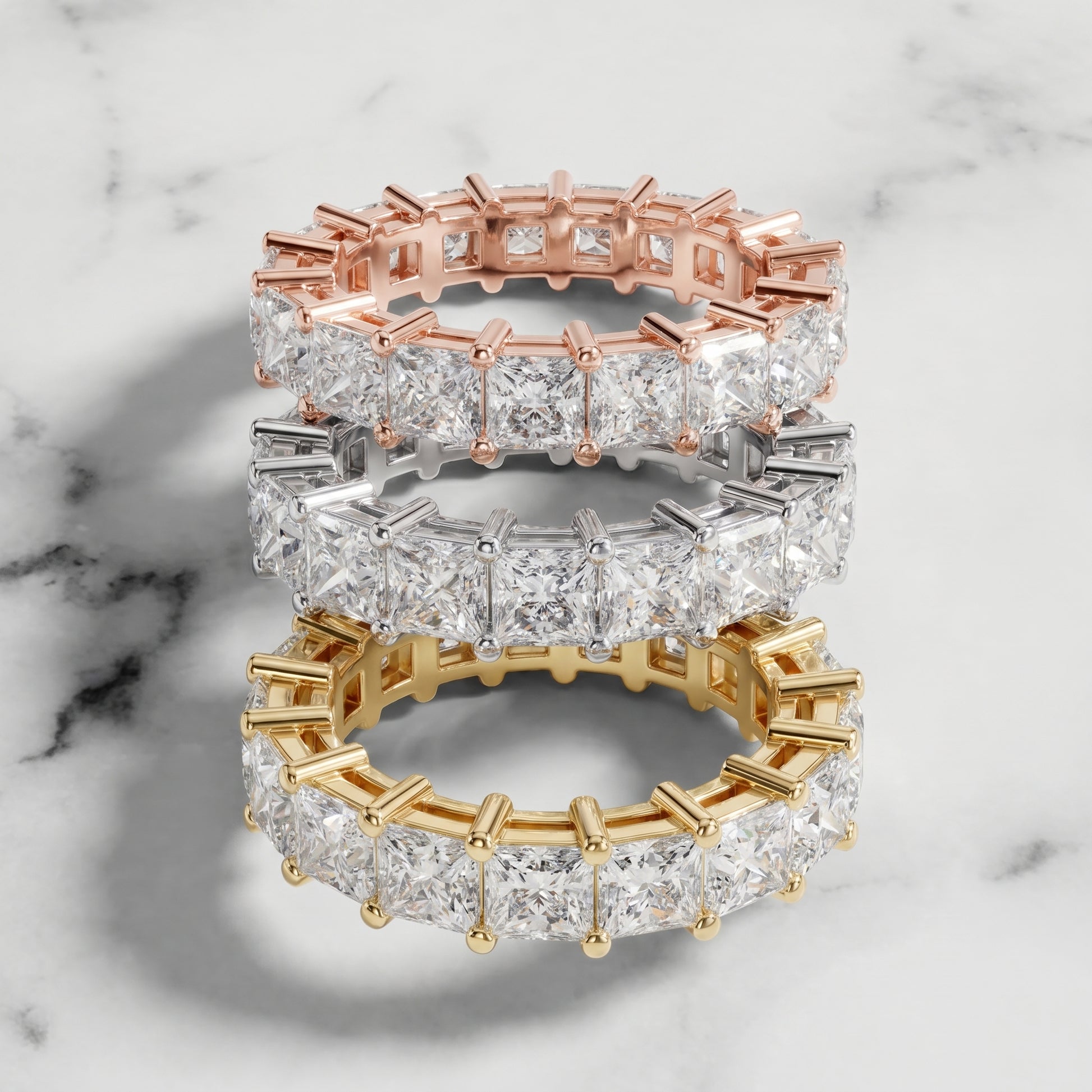 Princess Cut Lab Grown Diamond Ring in Platinum