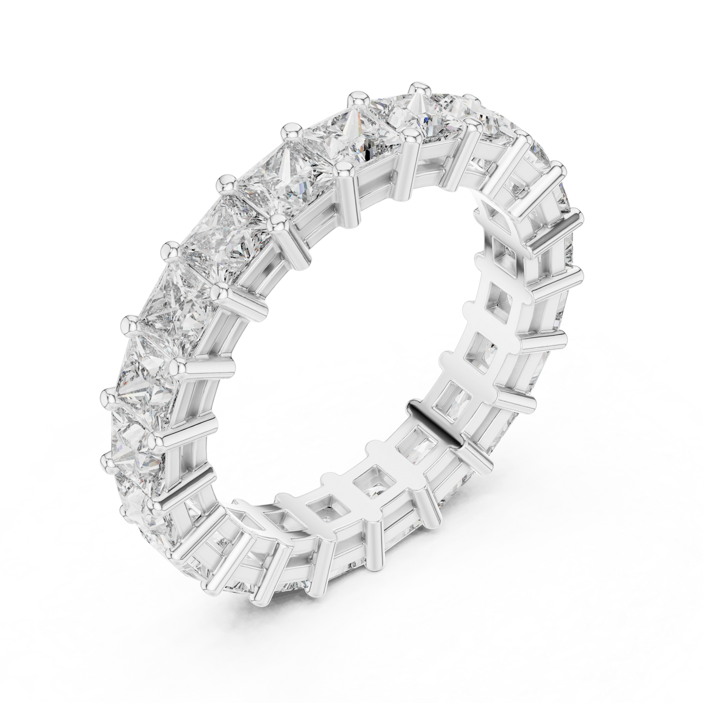 Princess Cut Lab Grown Diamond Ring in White Gold