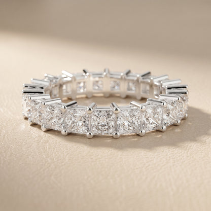 Princess Cut Lab Grown Diamond Ring in Silver