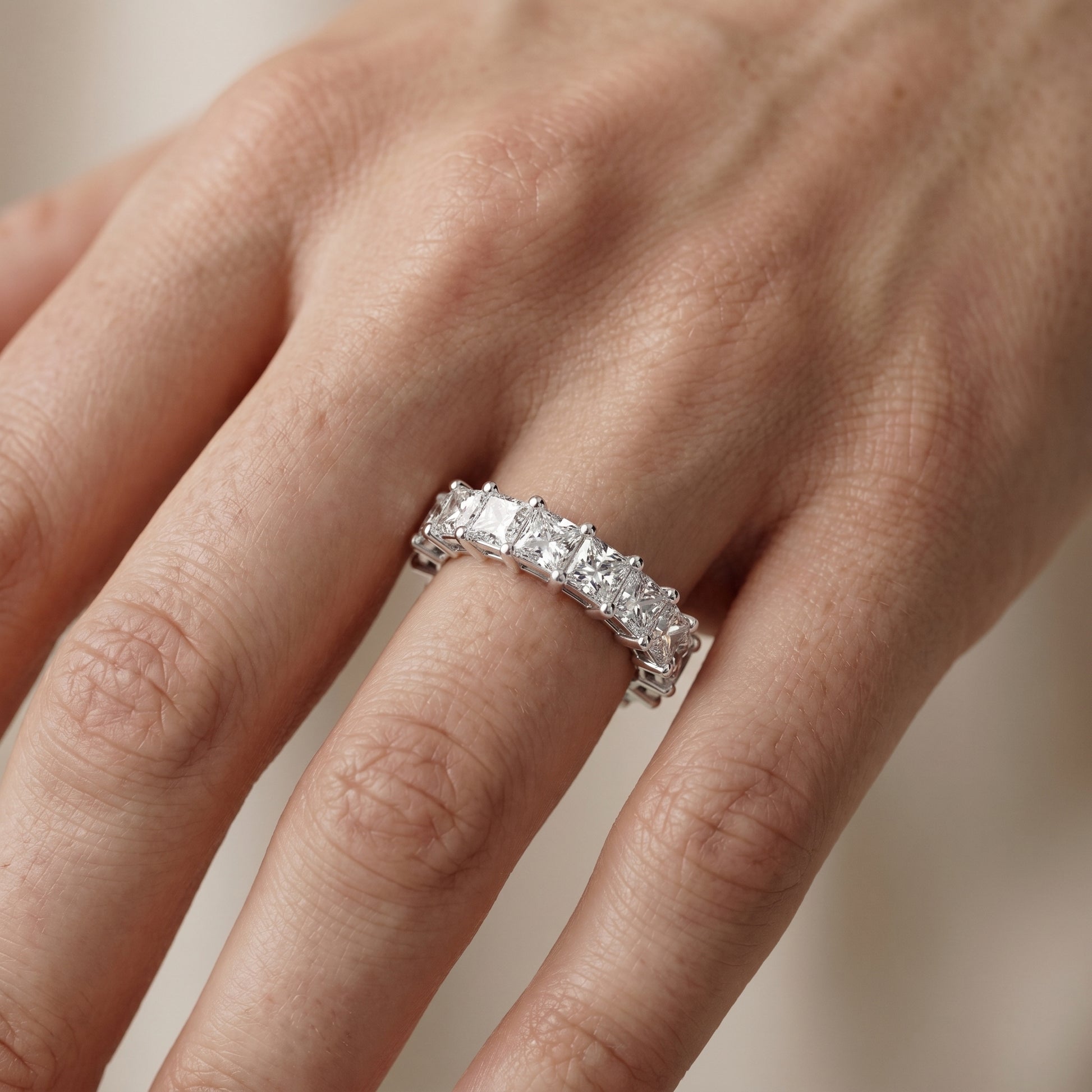 Princess Cut Lab Grown Diamond Ring in Silver