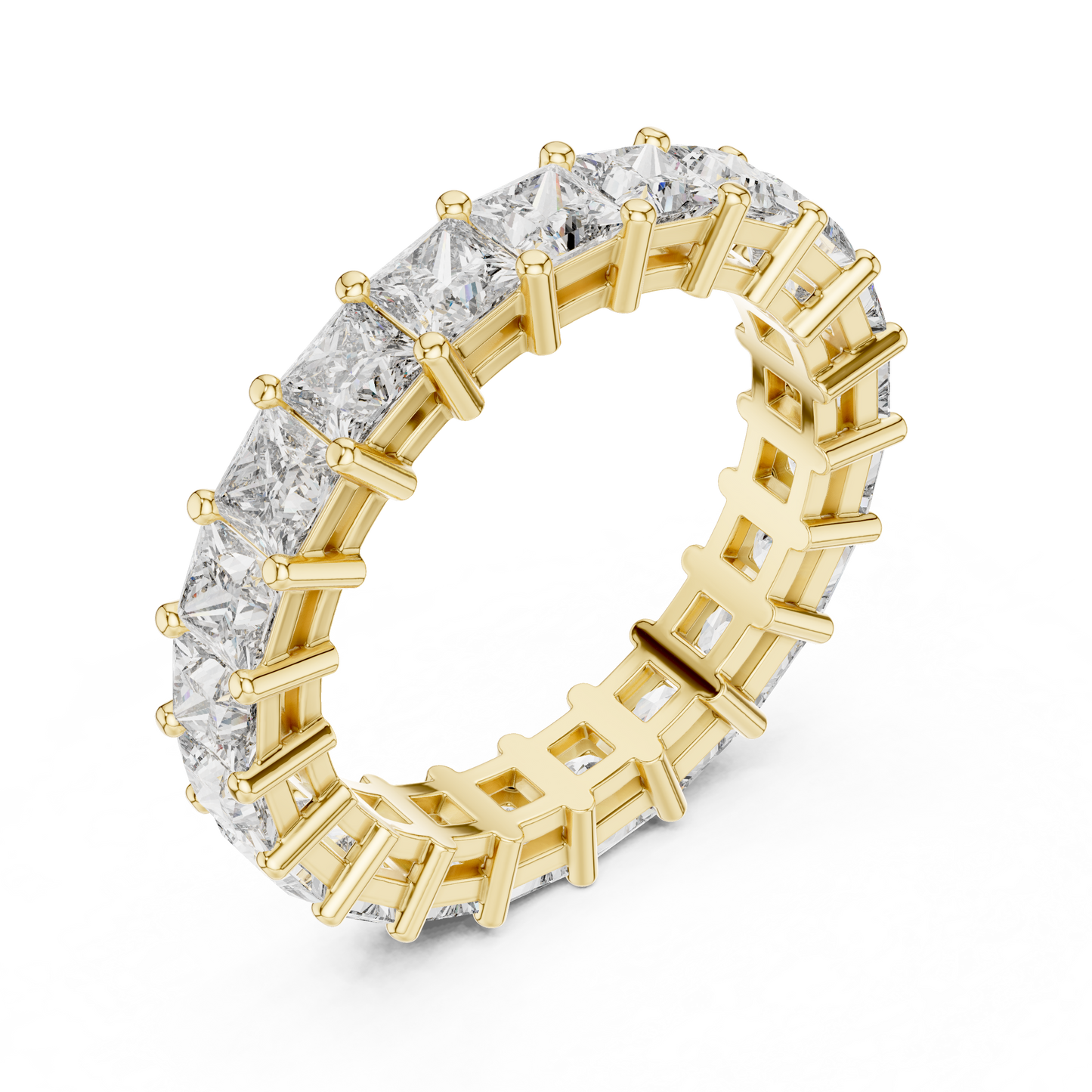 Princess Cut Lab Grown Diamond Ring in Yellow Gold
