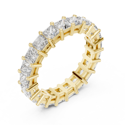 Princess Cut Lab Grown Diamond Ring in Yellow Gold
